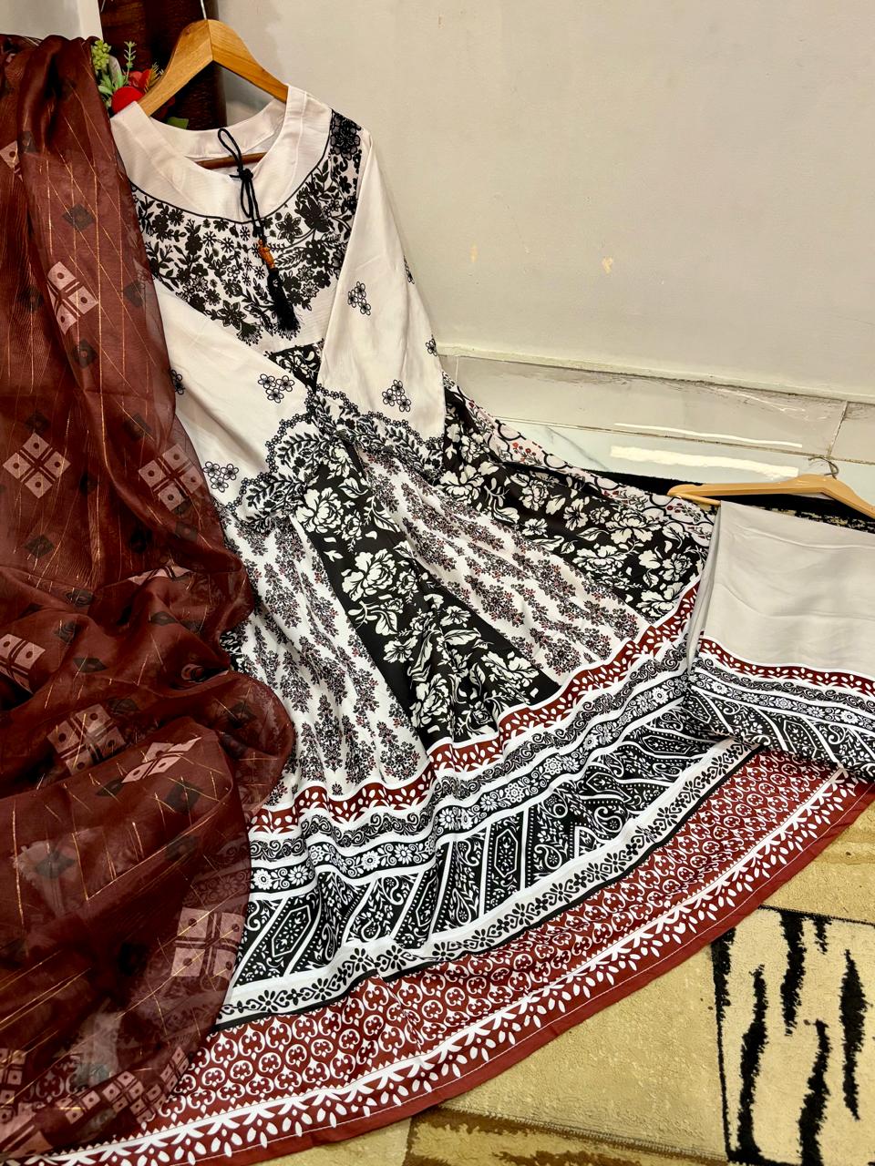 3pc Digital Printed Doria Lawn Frock Suit