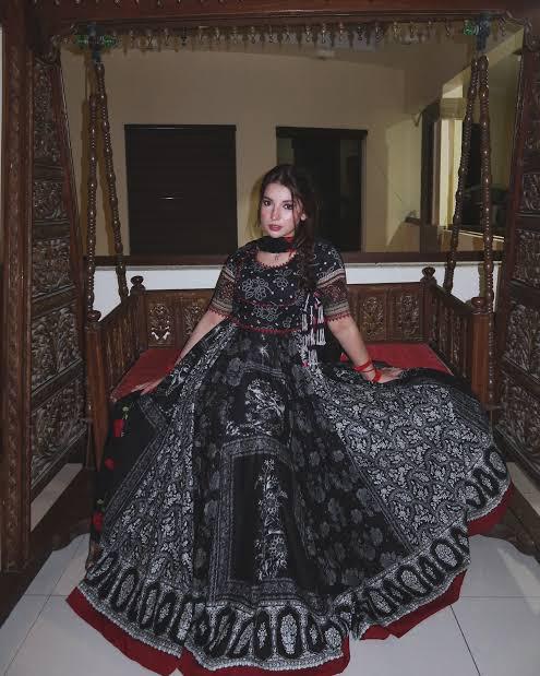 Premium Printed Lawn Anarkali Frock with Contrast Dupatta